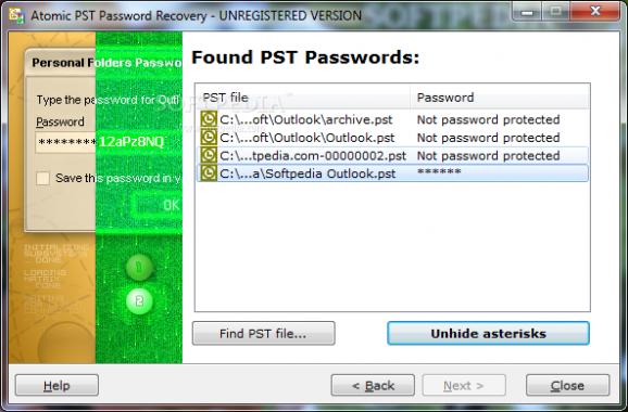 Atomic PST Password Recovery screenshot
