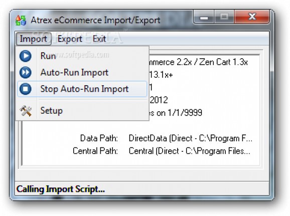 Atrex eCommerce Import/Export screenshot