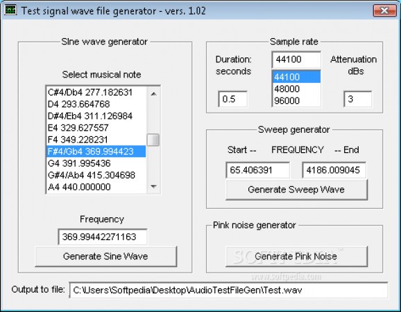 Audio Test File Generator screenshot