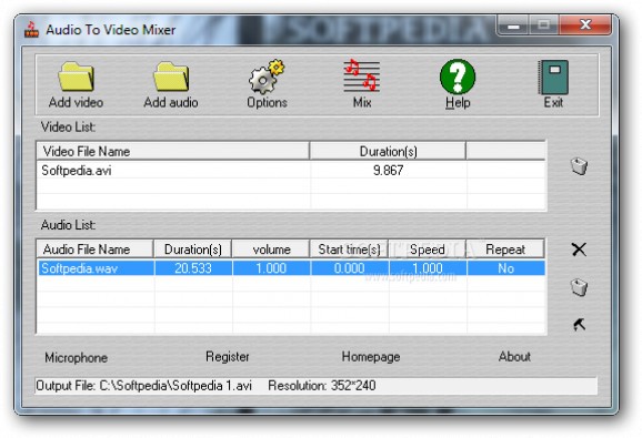 Audio To Video Mixer screenshot
