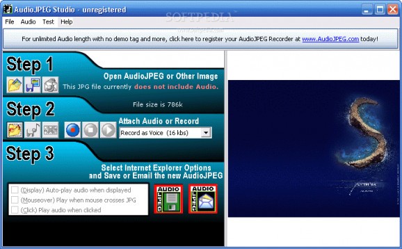 AudioJPEG Studio screenshot
