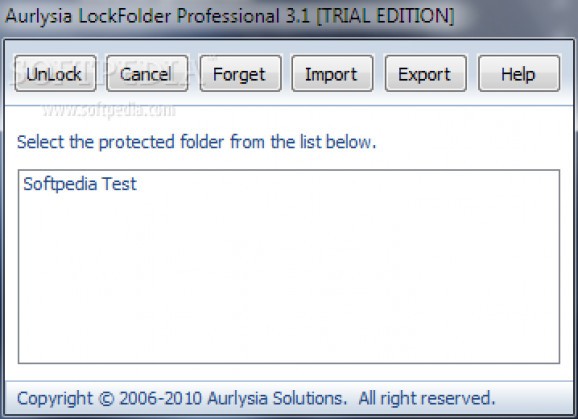 Aurlysia LockFolder Professional screenshot