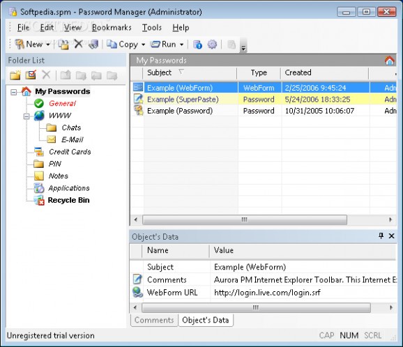 Aurora Password Manager screenshot