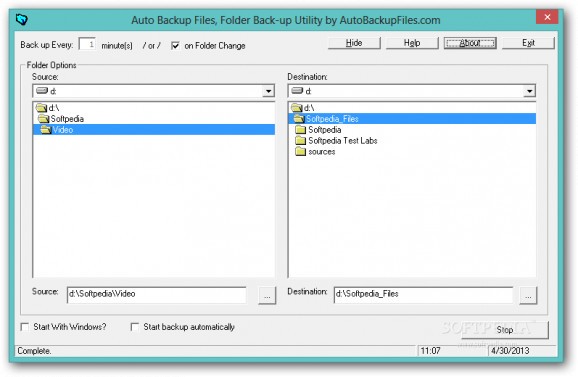 Auto Backup Files screenshot