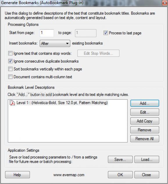 AutoBookmark Plug-in for Adobe Acrobat screenshot