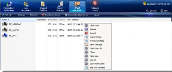 AutoExit for Windows Home Server screenshot