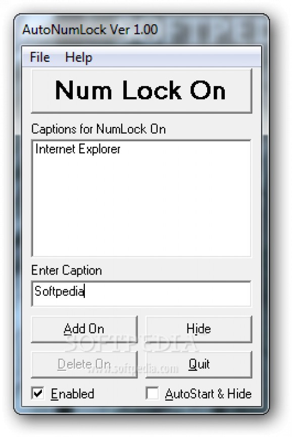 AutoNumLock screenshot