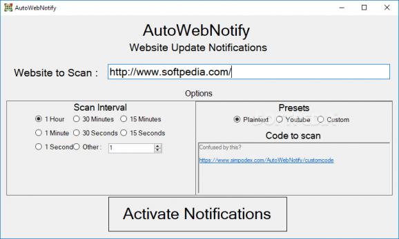 AutoWebNotify screenshot