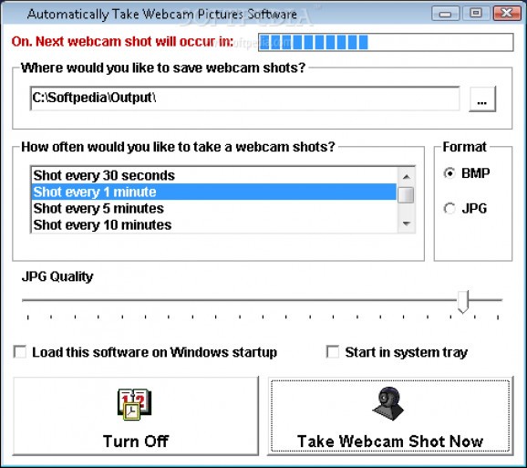 Automatically Take Webcam Pictures Software screenshot