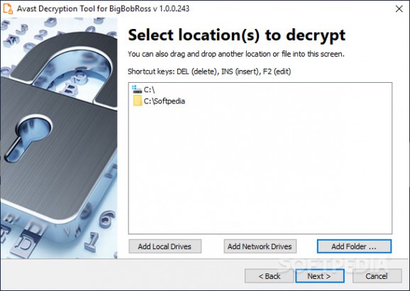 Avast Decryption Tool for BigBobRoss screenshot