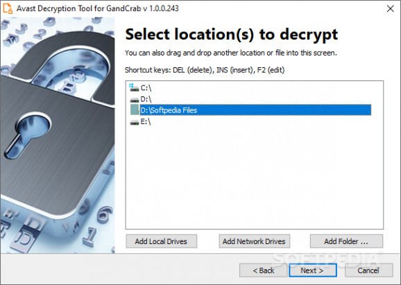 Avast Decryption Tool for GandCrab screenshot