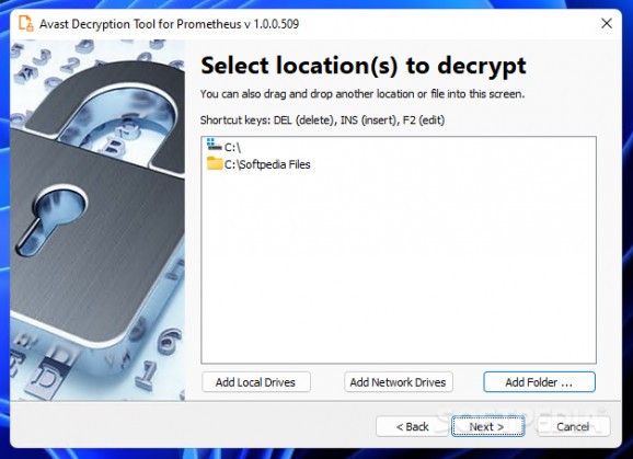 Avast Decryption Tool for Prometheus screenshot