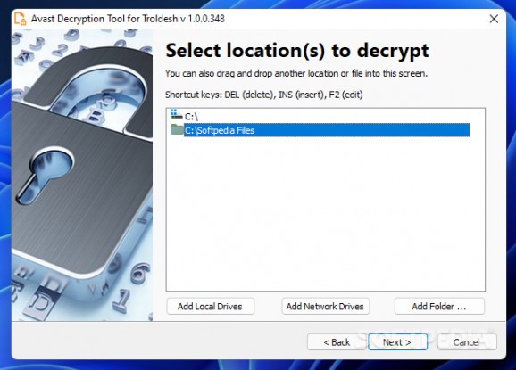 Avast Decryption Tool for Troldesh screenshot