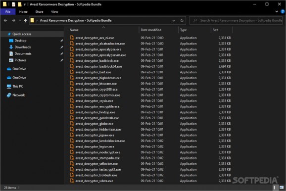 Avast Ransomware Decryption Tools screenshot