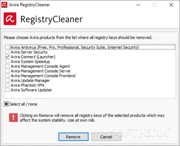 Avira Registry Cleaner screenshot