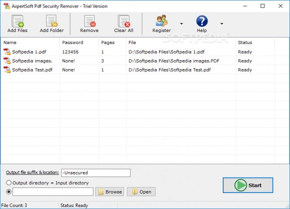 AxpertSoft PDF Security Remover screenshot