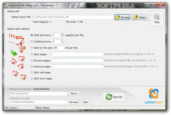 AxpertSoft Pdf Splitter screenshot