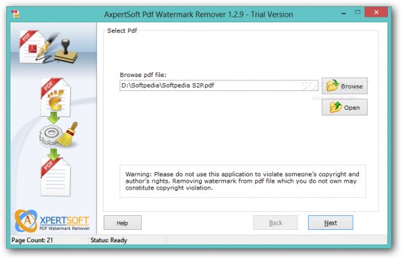 AxpertSoft Pdf Watermark Remover screenshot