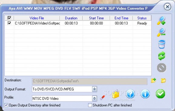 Aya AVI DVD WMV FLV MOV iPod PSP 3GP MP4 SWF Video Converter Pro screenshot