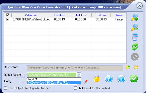 Aya Zune Xbox Zen Video Converter screenshot