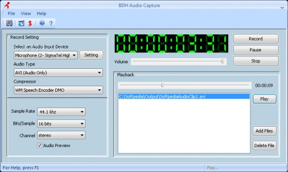 BDH Audio Capture screenshot