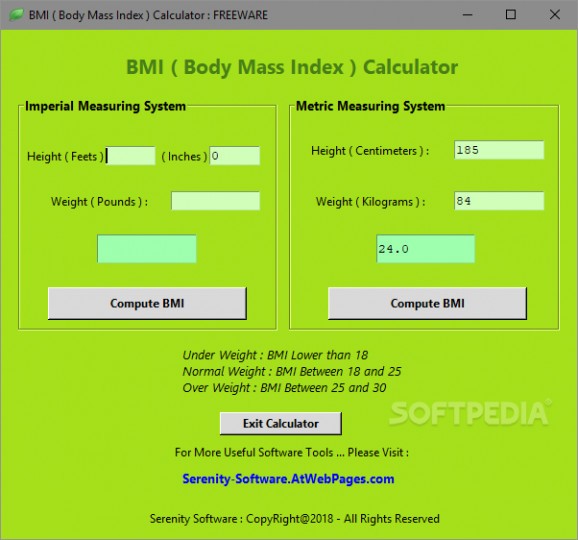 BMI Body Mass Index Calculator screenshot