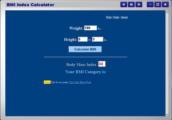 BMI Index Calculator screenshot