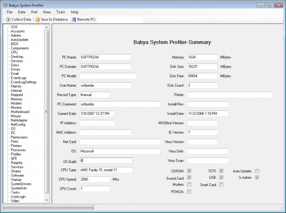 Babya System Profiler Professional screenshot