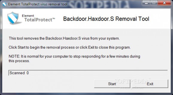 Backdoor.Haxdoor.S Removal Tool screenshot