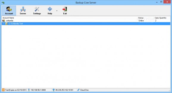 Backup Cow Private Cloud Suite screenshot
