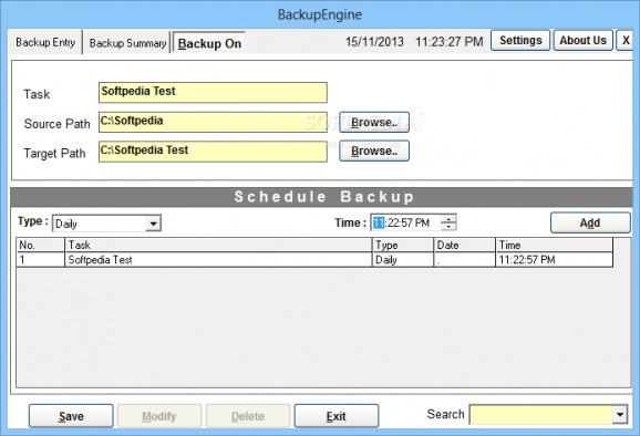 Backup Engine screenshot