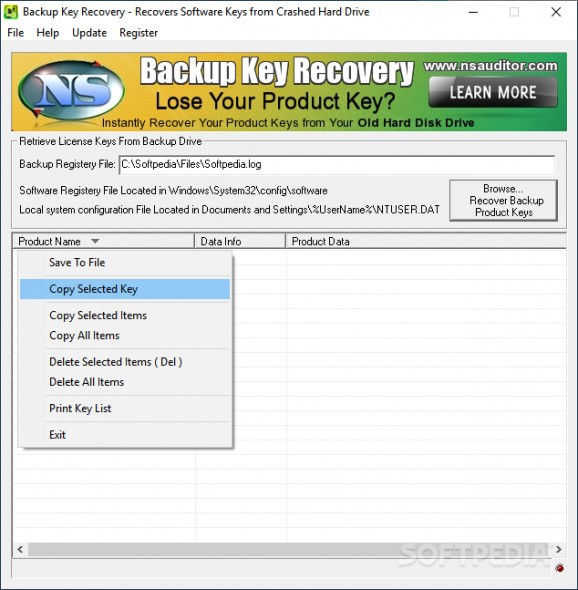 Backup Key Recovery screenshot