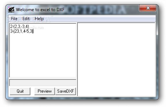 Badog Excel to DXF screenshot