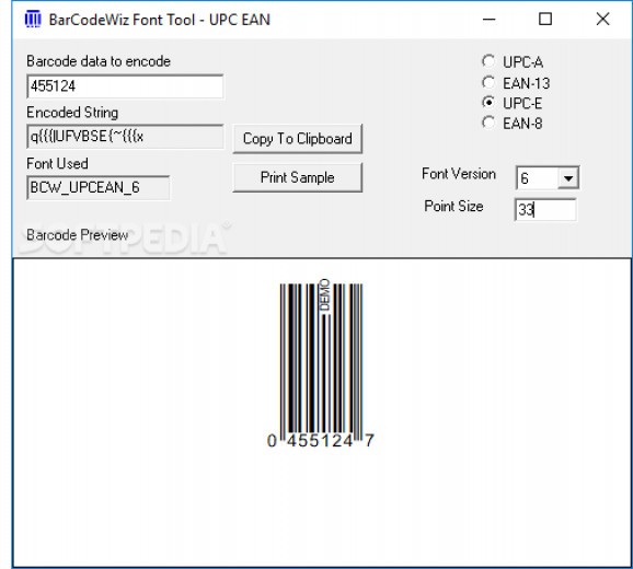 BarCodeWiz UPC EAN Barcode Fonts screenshot