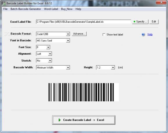 Barcode Label Builder screenshot