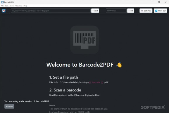 Barcode2PDF screenshot