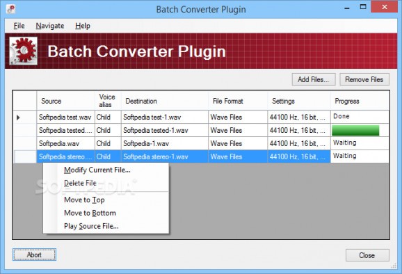 Batch Converter Plugin screenshot