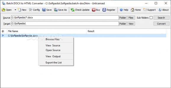 Batch DOCX to HTML Converter screenshot