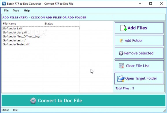 Batch RTF to Doc Converter screenshot