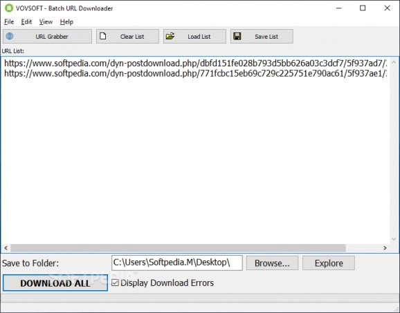 VOVSOFT - Batch URL Downloader screenshot