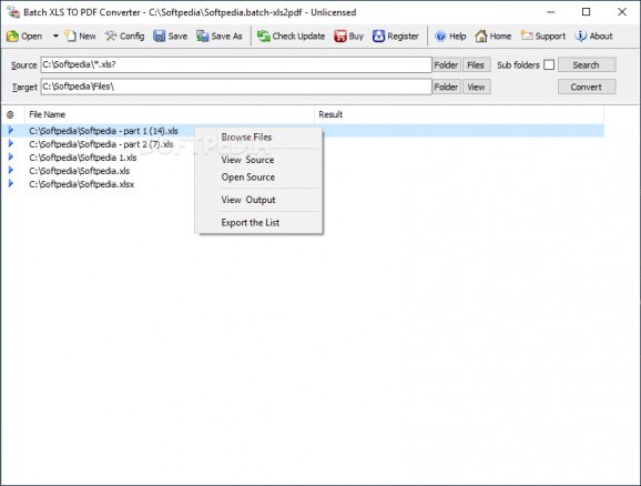 Batch XLS TO PDF Converter screenshot