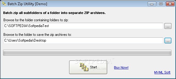 Batch Zip Folders Utility screenshot