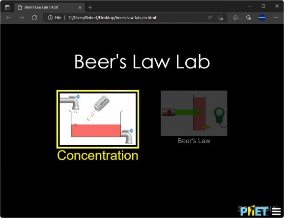Beer's Law Lab screenshot