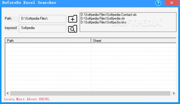 BeforeDo ExcelSearcher screenshot