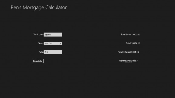 Ben's Mortgage Calculator screenshot