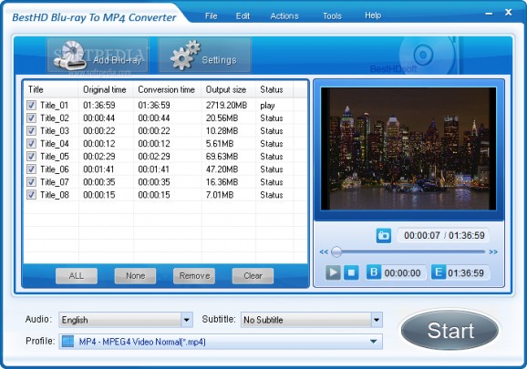 BestHD Blu-Ray to MP4 Converter screenshot