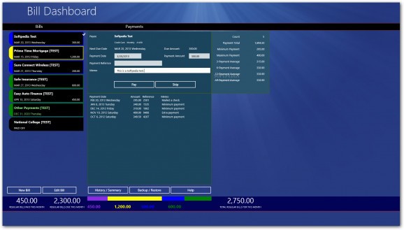 Bill Dashboard for Windows 10/8.1 screenshot