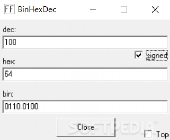 BinHexDec screenshot