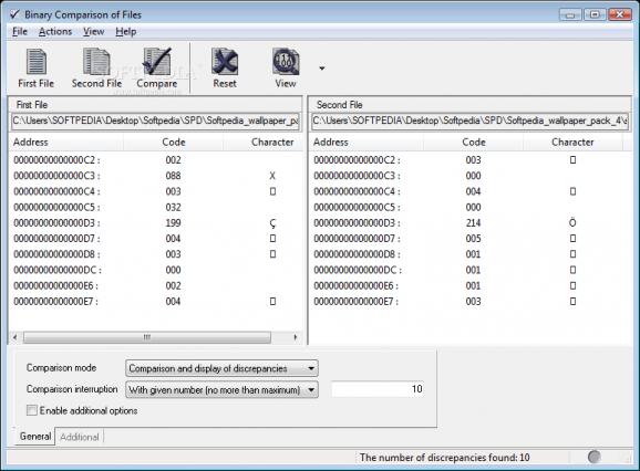 Binary Comparison of Files screenshot