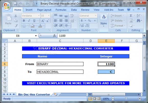 Binary-Decimal-Hexadecimal Converter screenshot